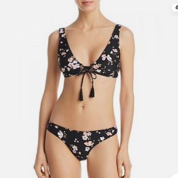 MINKPINK XS top M Floral Anise Mid Rise Full Bikini - Picture 1 of 11
